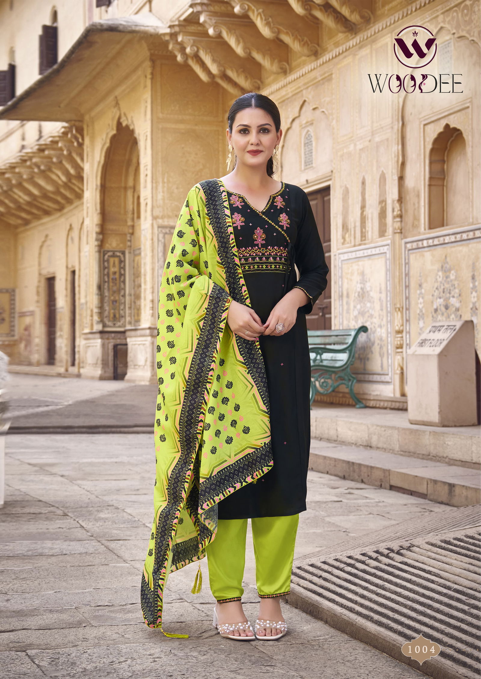 Golden Pearl Vol 1 By Woodee Premium Rayon Designer Kurti With Bottom Dupatta Wholesale Shop In Surat